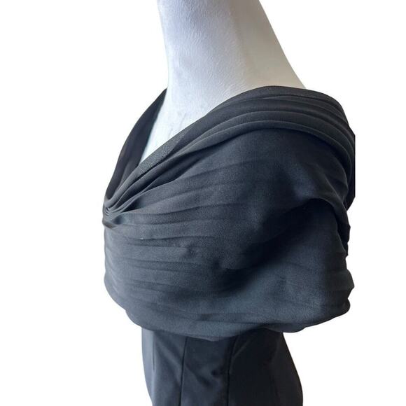 Vintage Emporio Armani Black Romper Play Suit Cowl Neck Draped Mini Size 40 US 8 - Picture 6 of 10